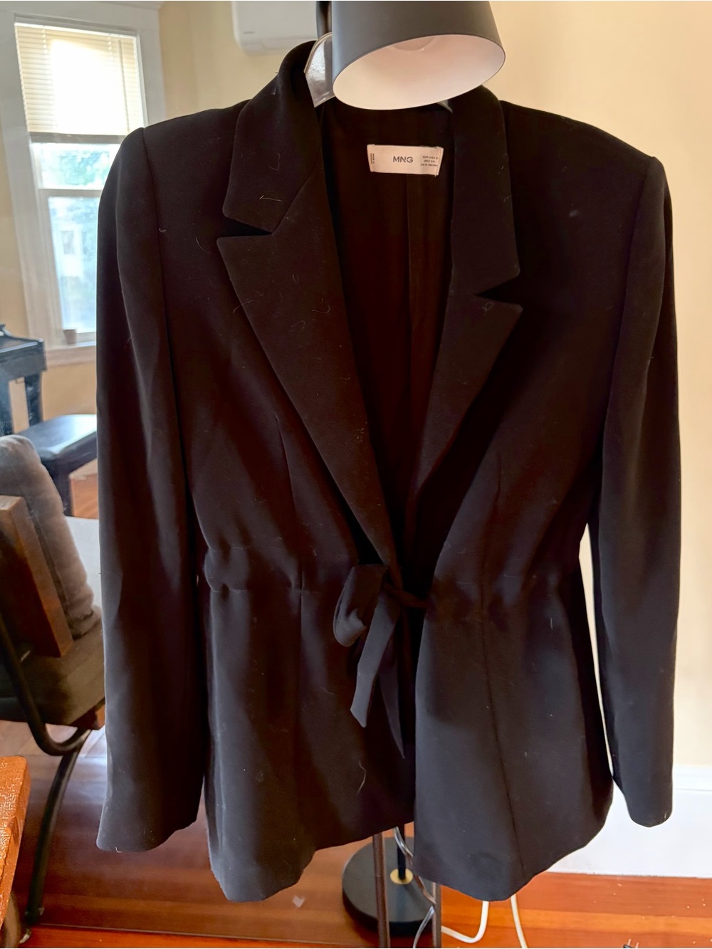 Mango Double-Breasted Drawstring Blazer - Picture 2 of 3